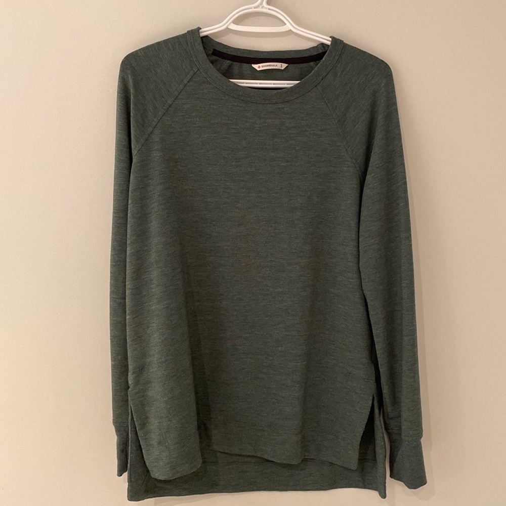 Long sleeve green tunic athletic shirt size small